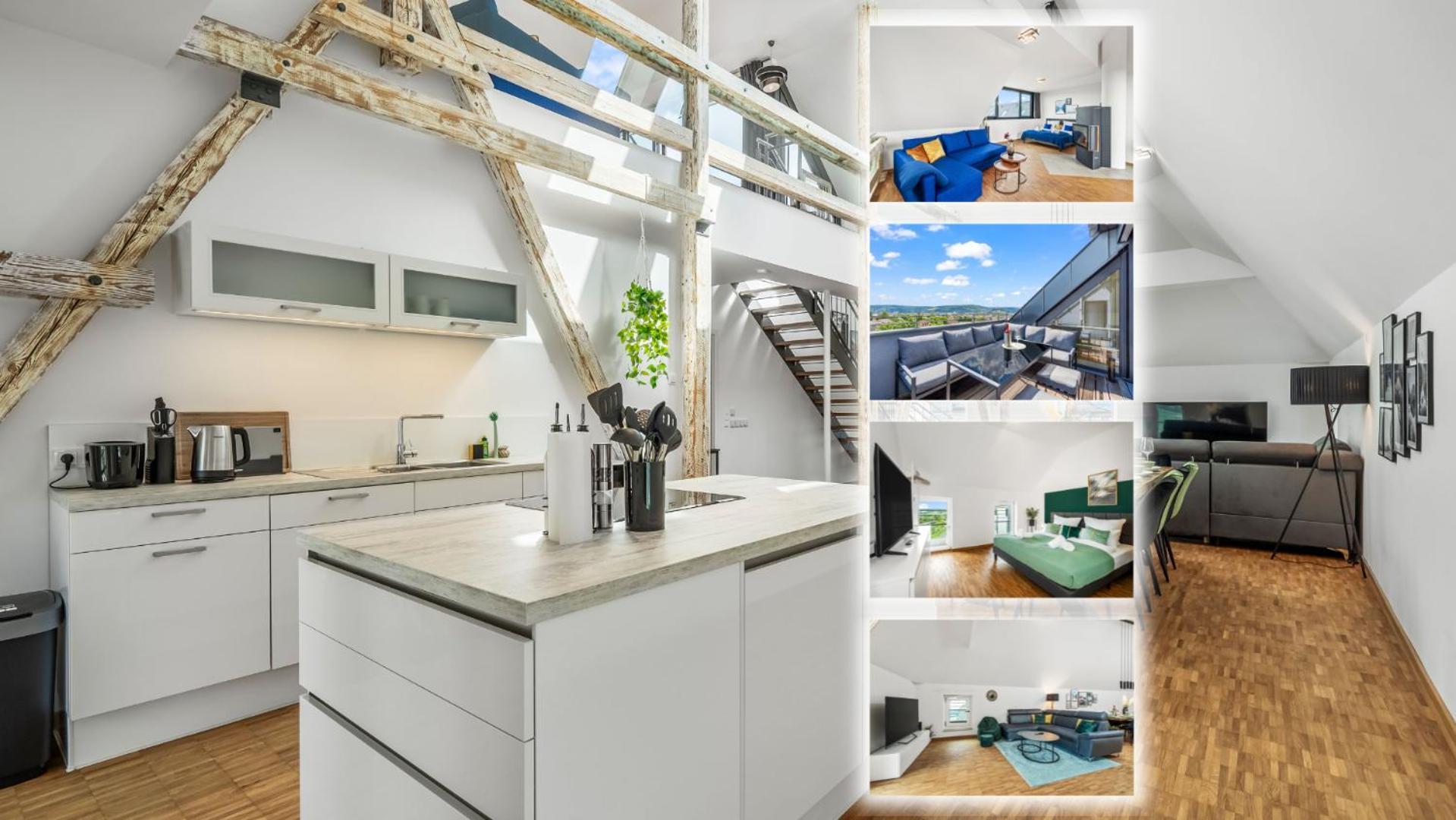 Ferienwohnung Dnd Design Loft I 170Qm I Parken I Balkon I Workstation I Netflix I Kaffee I Waschmaschine I Trockner I Xbox I Ausblick Würzburg Exterior foto